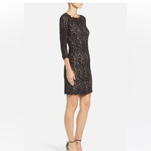 Adrianna Papell Lace Overlay Sheath Dress size 4
